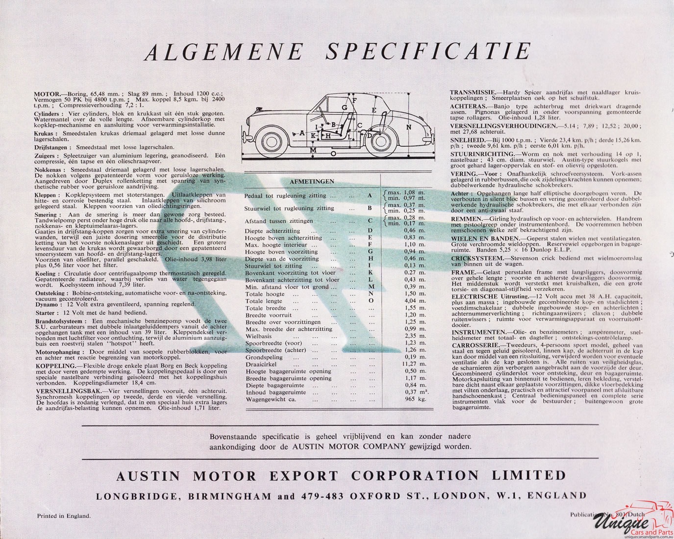 1951 Austin A40 Sports Brochure Page 2